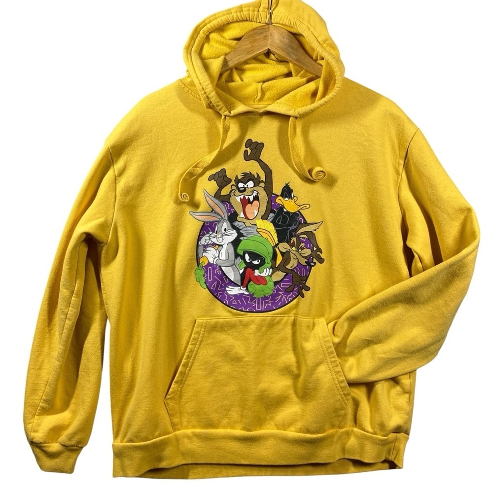Looney‎ Tunes Sweatshirt Hoodie Pullover Youth XXL Unisex Adult Med Gold Yellow